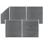 Greatstore Plotová sada WPC 4 čtvercové + 1 šikmý díl 792 x 186 cm šedá – Zbozi.Blesk.cz