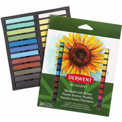 DERWENT Křídy Academy Soft Pastels hranaté barevné křídybalení 24 ks 98216