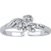 Prsteny SILVEGO Otevřený stříbrný prsten na nohu květiny Almis PRM12188R