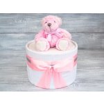 PASTELL Decor Plenkový dort jednopatrový pro holčičku medvídek Plenky 2 Miminko váží 3 až 6 kg 62/68 Miminku jsou 3 až 6 m – Zboží Mobilmania