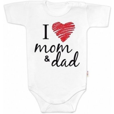 Body krátký rukáv Baby Nellys I love mom & dad unisex – Zboží Mobilmania