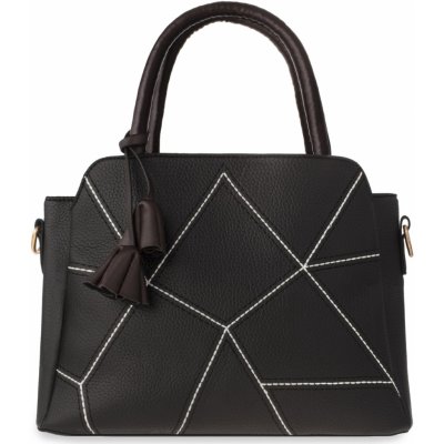 elegantní dámský kufřík listonoška geometrické tvary prošívání černá