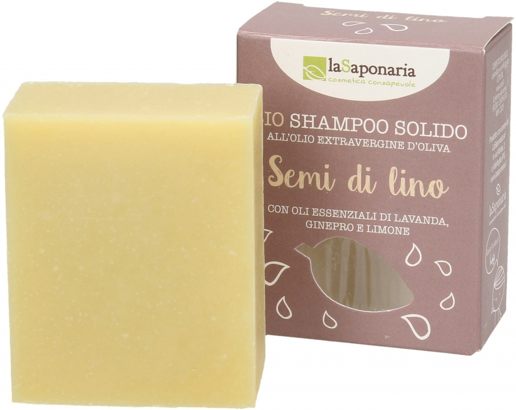 laSaponaria Bio tuhý šampon s lněným olejem 100 g