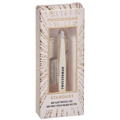 Tweezerman Mini SLANT pinzeta v jemné růžové barvě se zlatým pouzdrem – Zboží Dáma