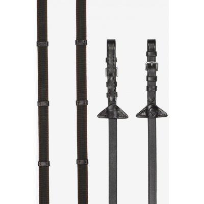 LeMieux Pogumované protiskluzové otěže Rubber Grip Continental Reins hnědá /Silver Drezurní – Hledejceny.cz