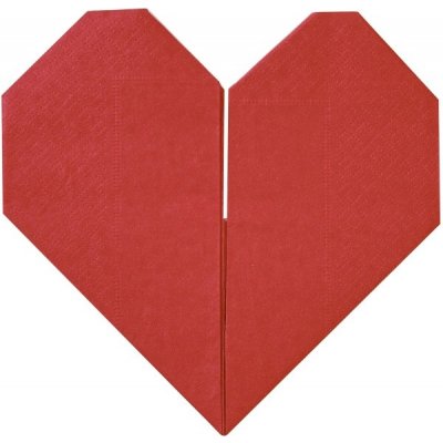 Ubrousky papírové Origami srdce červené 16,5 cm 16 ks od 133 Kč - Heureka.cz