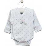 Zavinovací dívčí body s dlouhým rukávem z bavlny hvězdičky Dino bílé LORITA – Hledejceny.cz