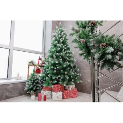 Stromček MagicHome Vianoce Albero, jedľa, zasnežené konce, so šiškami, 180 cm – Hledejceny.cz