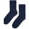 Dámské vlněné ponožky 093 TMAVĚ MODRÁ/PRUHOVANÁ