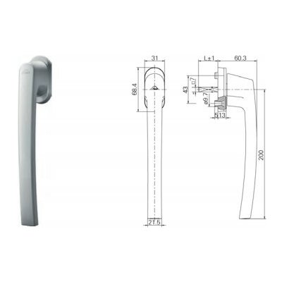 ROTO KLIKA PRO VÝKLOPNĚ-POSUVNÁ OKNA A BALKONOVÉ DVEŘE délka 200 mm Barva: Střední bronz – Zboží Mobilmania