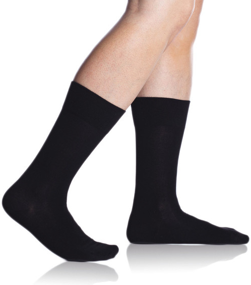 BAMBUS COMFORT SOCKS 5x Bambusové klasické pánské ponožky 5 ks černá