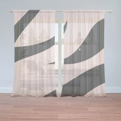 Sablio Záclony Růžový vzor zebry: 2ks 150x250cm – Hledejceny.cz