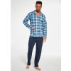 Pánské pyžamo Cornette 114/63 pánské pyžamo dlouhé propínací modré