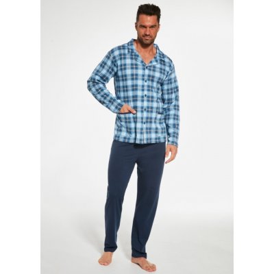 Cornette 114/63 pánské pyžamo dlouhé propínací modré – Zboží Mobilmania