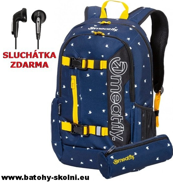 Meatfly batoh Basejumper 5 K birds navy 20 l černá