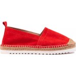 Klasické kožené espadrilky na platformě GM0102R cihlové – Zboží Dáma