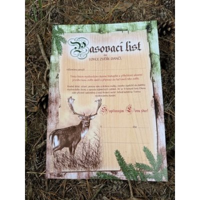 Pasovací list na lovce zvěře daňčí – Hledejceny.cz