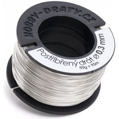 Hobby dráty manumi Postříbřený drát 0,3/50g – Zboží Dáma