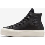 Converse Chuck Taylor All Star Lift Platform Leather Hi A08312/Black/Black/Egret – Zboží Dáma