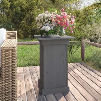 Petrashop Stojan na květiny šedý 40 x 40 x 60 cm masivní borové dřevo Šedá 823631 – Hledejceny.cz