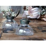 Skleněná francouzská dekorační vázička Old French - Ø 8*6cm - Chic Antique – Hledejceny.cz