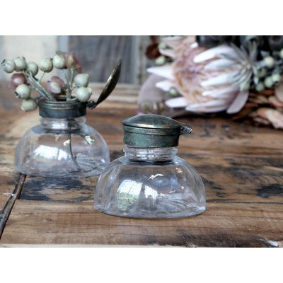 Skleněná francouzská dekorační vázička Old French - Ø 8*6cm - Chic Antique – Hledejceny.cz