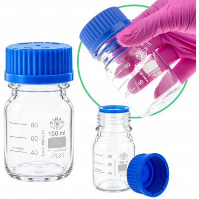 Skleněná láhev Boro 3.3 100 ml s PP víčkem, závit GL45 Simax – Hledejceny.cz