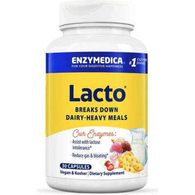 Enzymedica Lacto, enzymy k podpoře trávení laktózy 30 kapslí – Hledejceny.cz