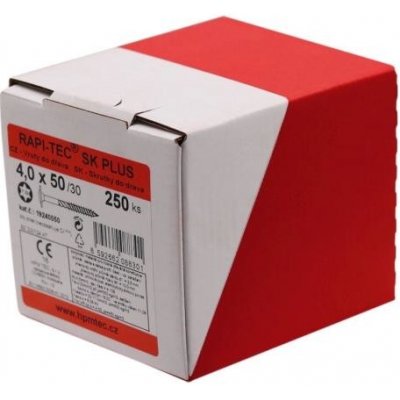 HPM TEC RAPI-TEC SK PLUS 4,0x50/30+R (balení 250 ks) - stavební vruty do dřeva, polozávit, pozink, talířová hlava, TORX T20 – Hledejceny.cz