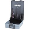 Vrták RUKO 101026FRO sada stupňovitého vrtáku 3dílná 4 - 12 mm, 4 - 20 mm, 4 - 30 mm HSS kuželový záhlubník 3 břitý 1 sada