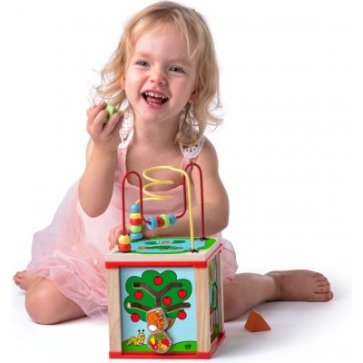 Woody didaktická kostka malá s magickými kolečky – Sleviste.cz