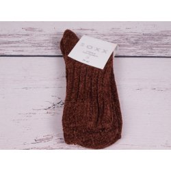 CNB Berlin Teplé ponožky DE 37716 hebké žinylkové hnědá skořicová
