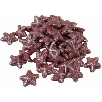 www.susenerostliny.cz hvězda glitter růžová 3cm, v balení cca 48ks – Hledejceny.cz