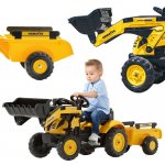 FALK Šlapací traktor Komatsu Pedal backhoe s vlečkou a nakladačem Falk FA-2076M – Zbozi.Blesk.cz
