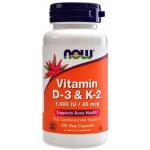 Now Vitamin D3 & K2 1000 IU 45 μg x 120 rostlinných kapslí – Zboží Mobilmania