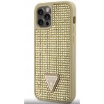 Pouzdro Guess Rhinestones Triangle Metal Logo iPhone 12/12 Pro Gold – Sleviste.cz