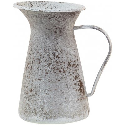 Šedý bílý antik dekorativní kovový džbánek 12*12*20 cm Clayre & Eef – Hledejceny.cz