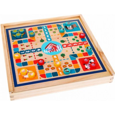 Dřevěná sada stolních her 6v1 pro děti Trilma Hadi a žebříky Šachy Čínské GO – Zboží Dáma