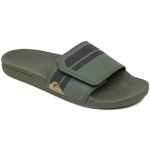 Quiksilver RIVI SLIDE ADJUST green green green pánské pantofle na léto – Sleviste.cz