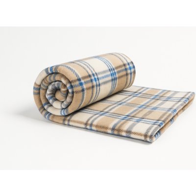 Jahu Deka fleece kostka hnědo béžová 150x200 – Zboží Dáma
