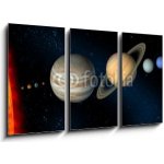 Obraz 3D třídílný - 90 x 50 cm - solar system sluneční soustava – Hledejceny.cz