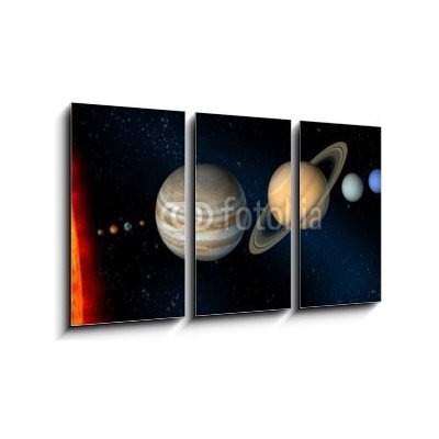 Obraz 3D třídílný - 90 x 50 cm - solar system sluneční soustava – Zbozi.Blesk.cz