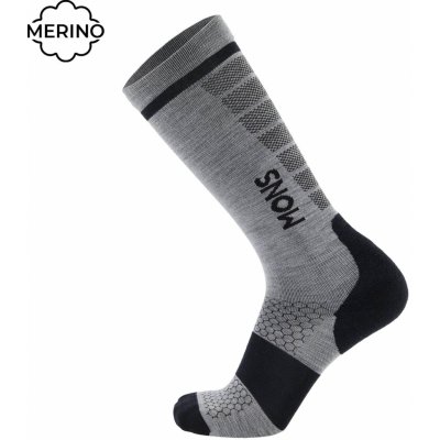 Mons Royale 100594-1169-036 merino ponožky PRO LITE MERINO SNOW SOCK grey marl – Hledejceny.cz