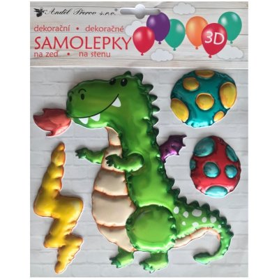 Dětská samolepicí 3D dekorace na stěnu dráček 10441 / Samolepky pro děti ( 18 x 23 cm ) Room Decor – Zboží Mobilmania