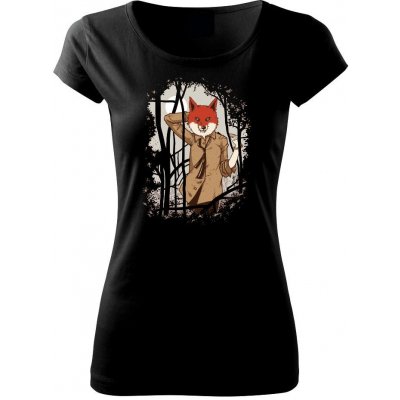 Fox in a shirt Pure dámské triko černá – Zboží Mobilmania