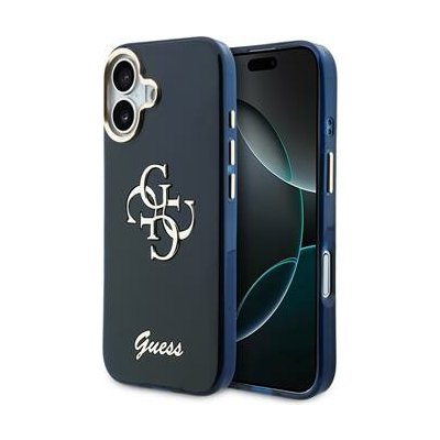 Guess IML 4G Script Metal Logo Zadní Kryt pro iPhone 17 Blue – Zboží Mobilmania