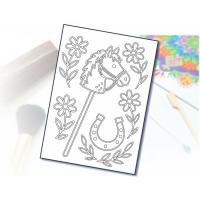 Radost v písku Šablona na pískování hobby horse s podkovou A4 210 × 297 mm – Zboží Dáma