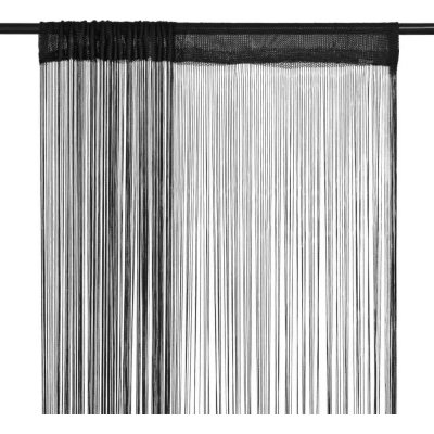Greatstore Provázkové záclony, 2 ks, 100x250 cm, černá – Zboží Mobilmania