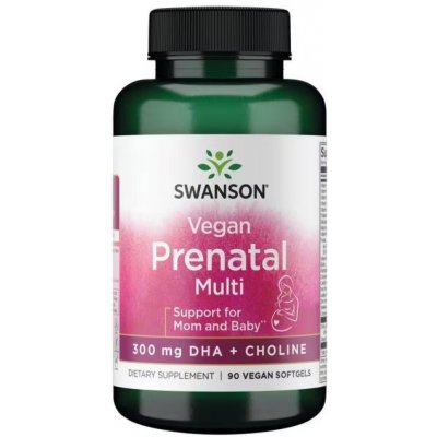 Swanson Vegan Prenatal Multi DHA + Choline 90 veganských softgel kapslí – Hledejceny.cz