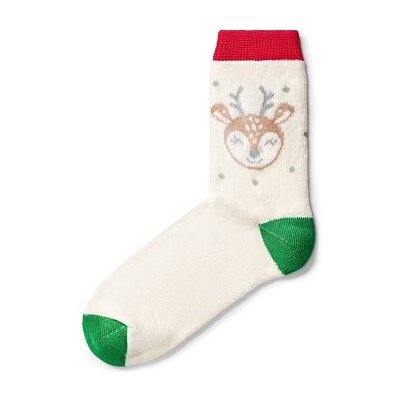 Vlnka Vánoční ponožky s ovčí vlnou se sobem červeno-zelená – Hledejceny.cz